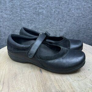 Abeo 24/7 Amie Mary Jane Womens Size 7.5 Black Leather Suede Comfortable Support